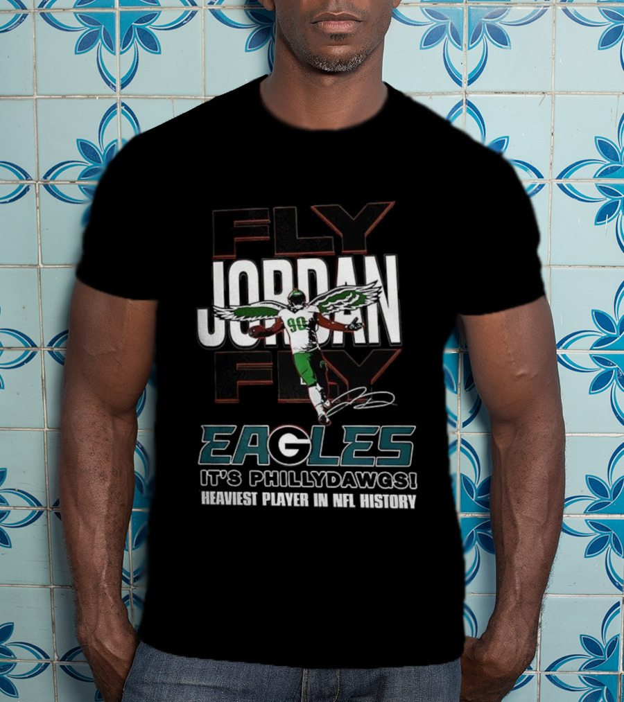 Philadelphia Eagles Jordan Davis Fly Eagles Fly Philly Dawgs 90 T-Shirt