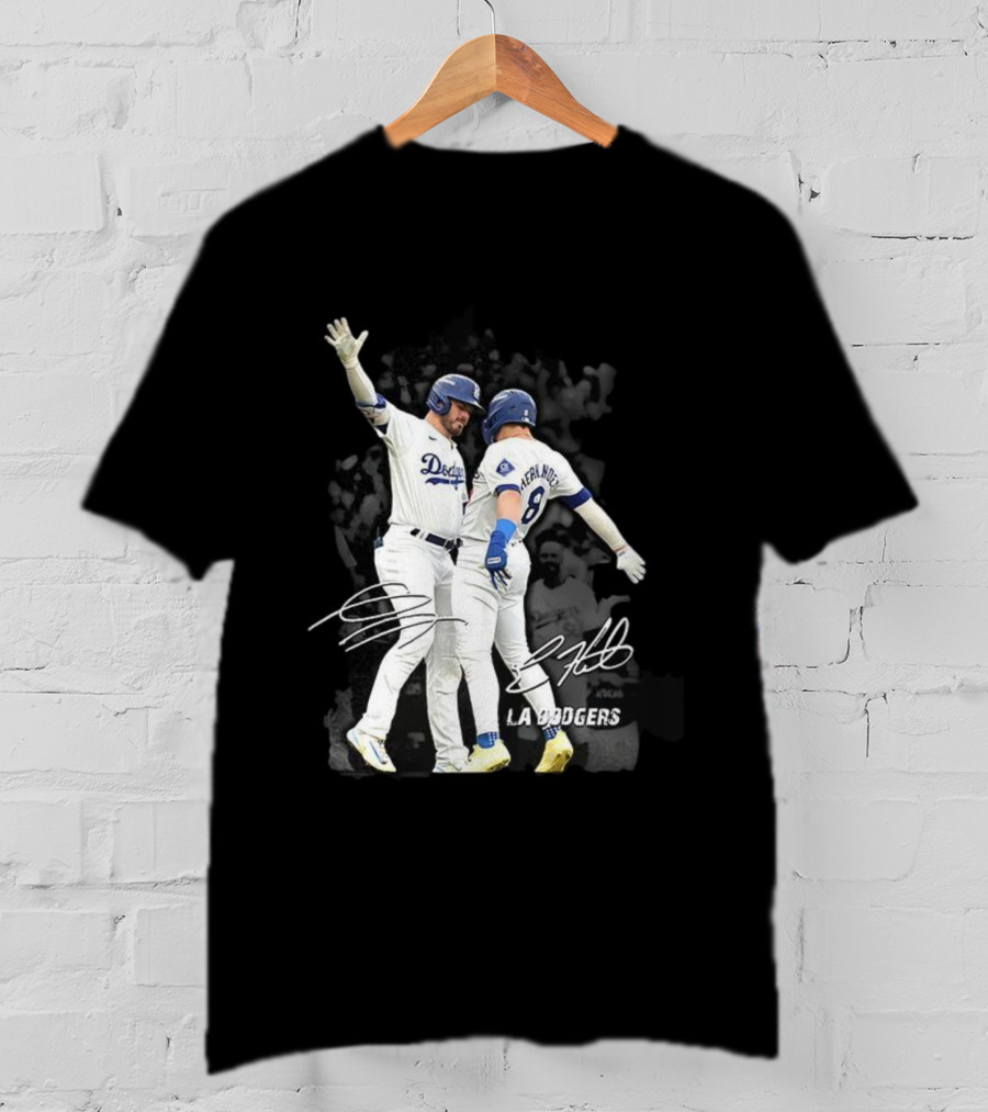 Kiké Hernandez Gavin Lux LA Dodgers Signature Celebration T-Shirt