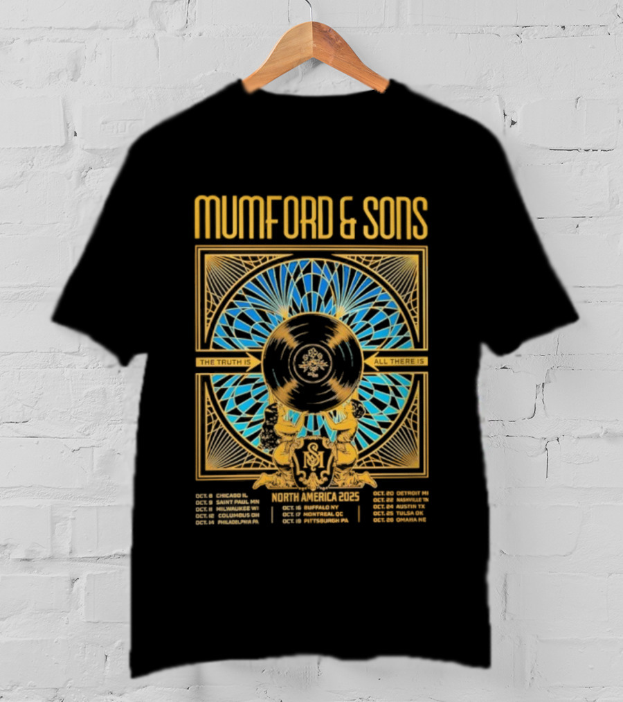 Mumford & Sons 2025 North America Tour Chicago New York San Francisco Denver Dates T-Shirt
