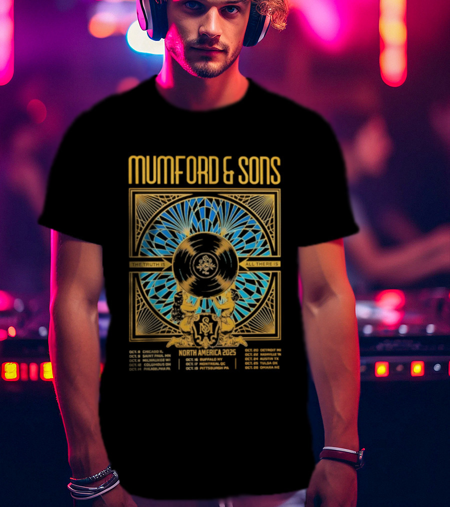 Mumford & Sons 2025 North America Tour Chicago New York San Francisco Denver Dates T-Shirt