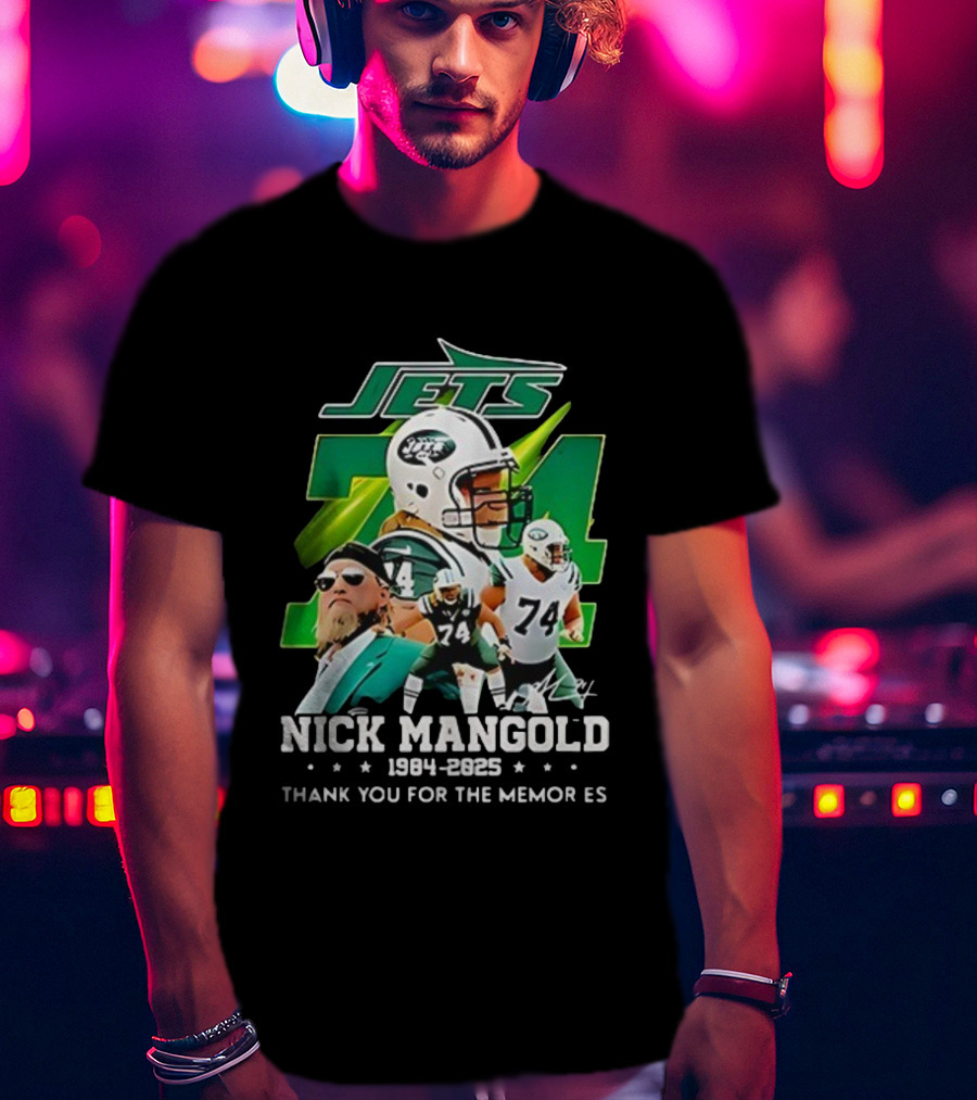 New York Jets Nick Mangold 74 Thank You For The Memories 1984-2023 T-Shirt