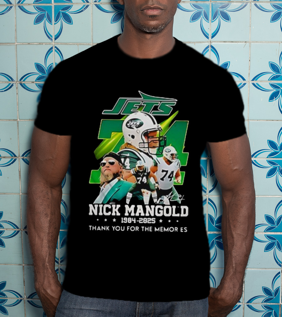 New York Jets Nick Mangold 74 Thank You For The Memories 1984-2023 T-Shirt