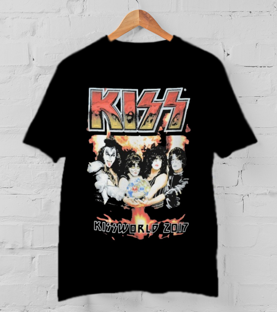 KISS Band Kissworld 2017 Tour Artwork T-Shirt