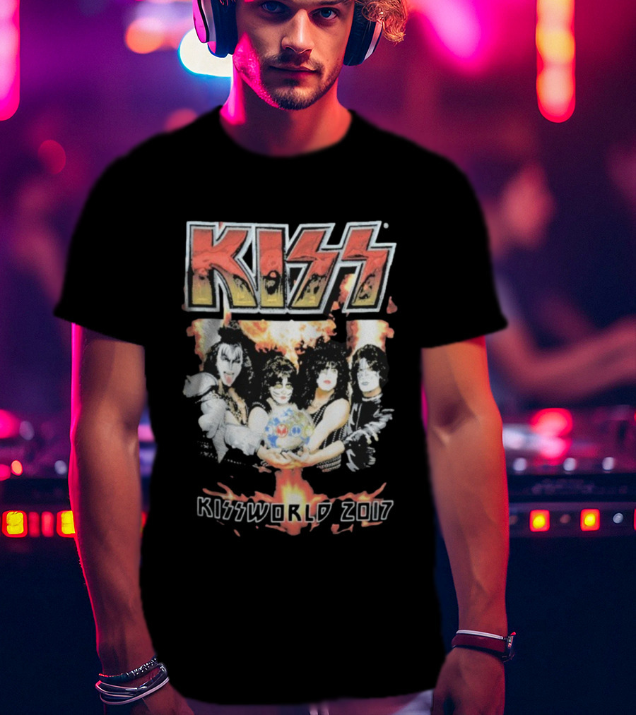 KISS Band Kissworld 2017 Tour Artwork T-Shirt