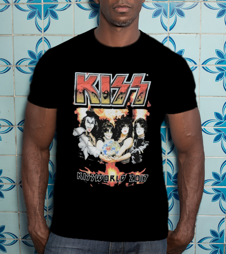 KISS Band Kissworld 2017 Tour Artwork T-Shirt