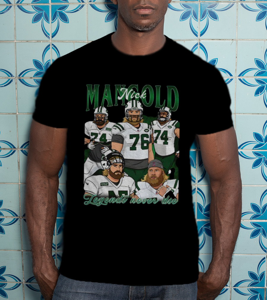 Nick Mangold New York Jets Legends Never Die 1984 2025 NFL Football T-Shirt