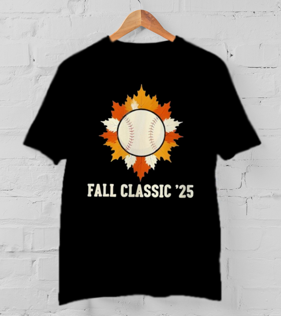 Fall Classic '25 Autumn Baseball Leaf Spirit T-Shirt