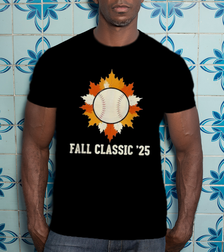 Fall Classic '25 Autumn Baseball Leaf Spirit T-Shirt