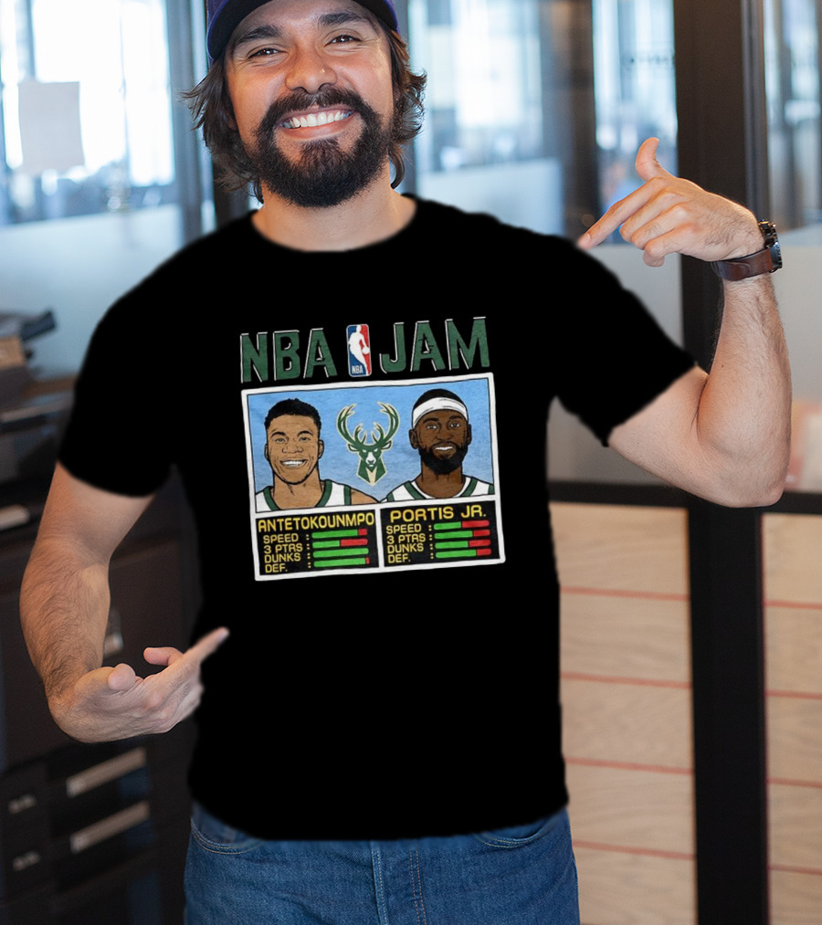 NBA Jam Antetokounmpo Portis Jr Milwaukee Bucks Classic Video Game T-Shirt