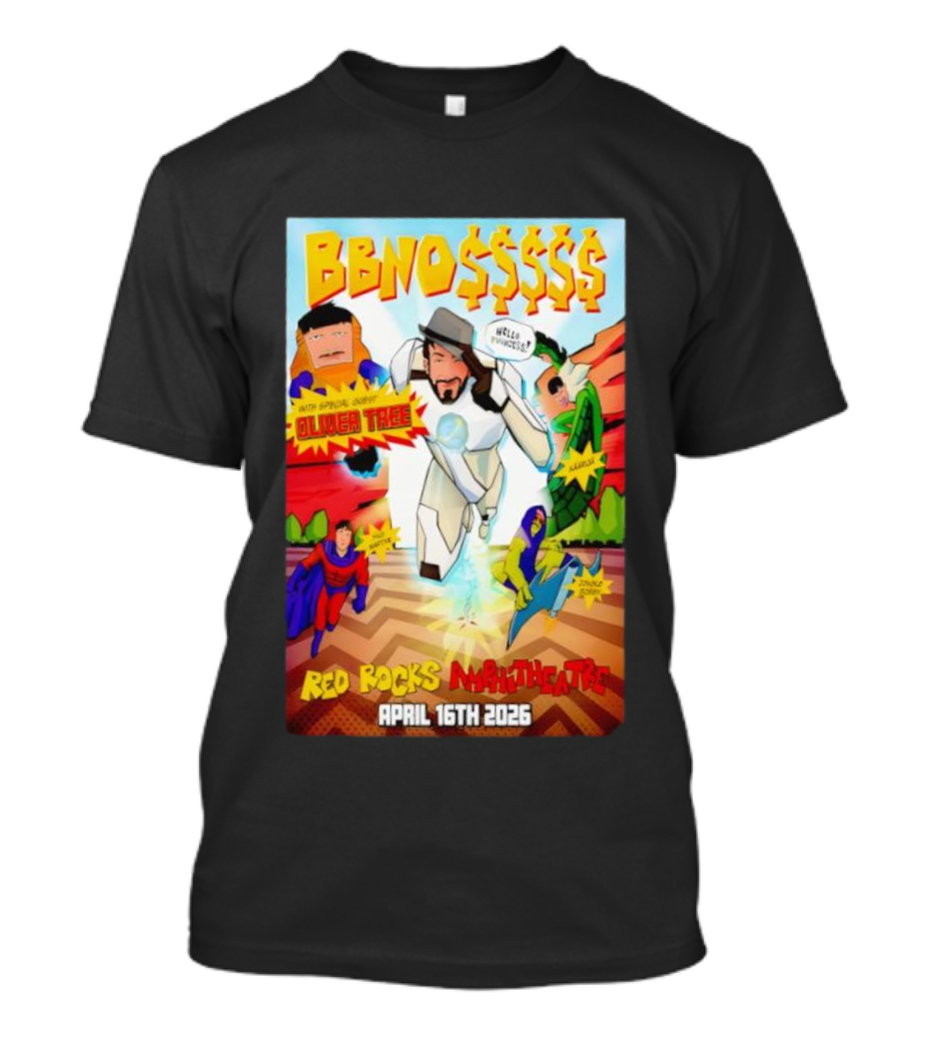 BBNO$ Tour Red Rocks Amphitheatre April 16 2026 With Special Guest Oliver Tree T-Shirt
