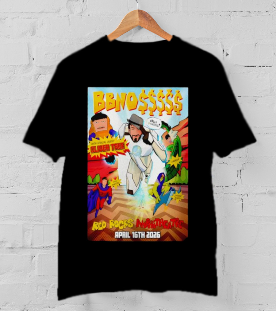 BBNO$ Tour Red Rocks Amphitheatre April 16 2026 With Special Guest Oliver Tree T-Shirt