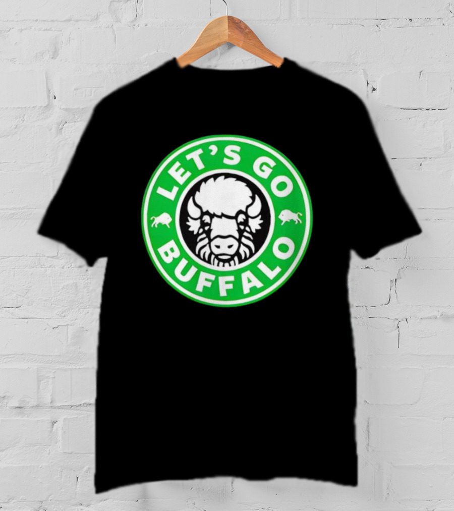 Let's Go Buffalo Green Circle Bison Badge T-Shirt