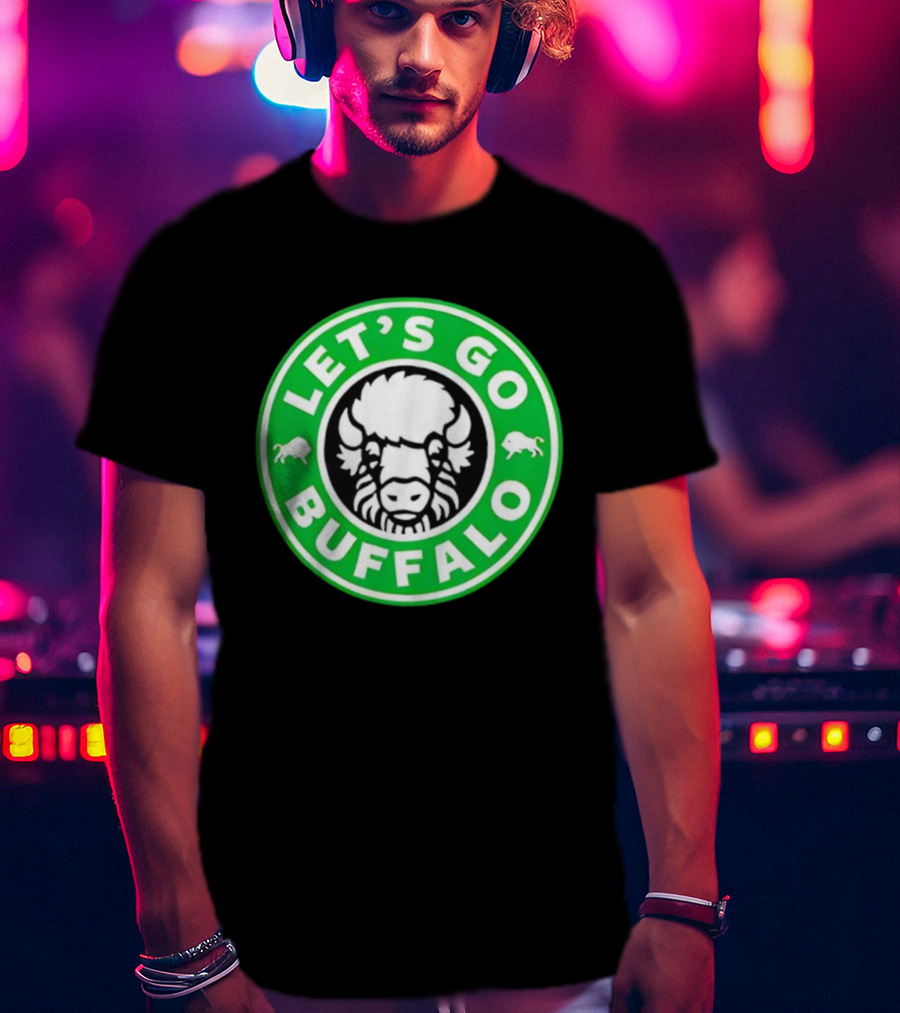 Let's Go Buffalo Green Circle Bison Badge T-Shirt
