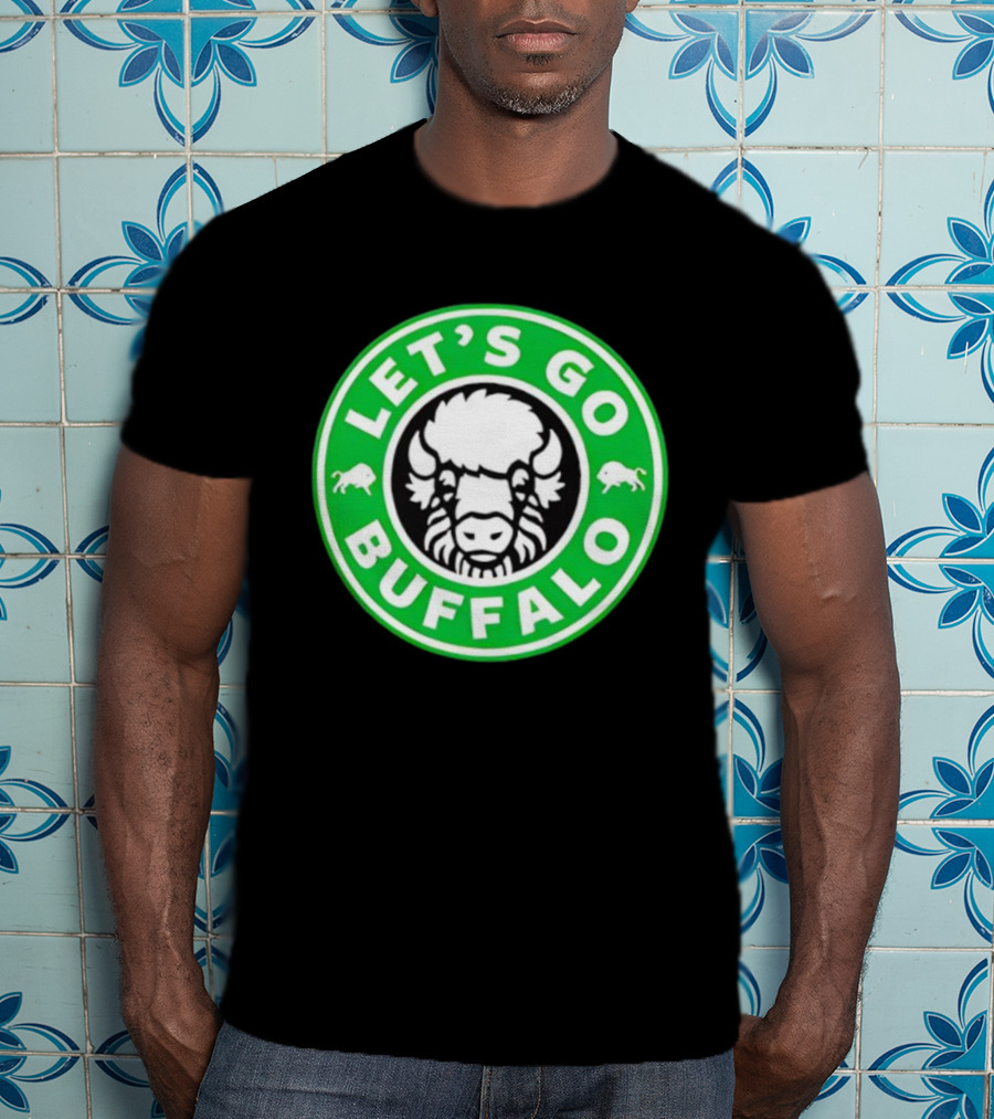 Let's Go Buffalo Green Circle Bison Badge T-Shirt