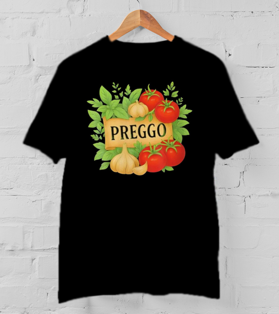 Prego Sauce Inspired Preggo Cute Pregnancy Announcement Costume T-Shirt