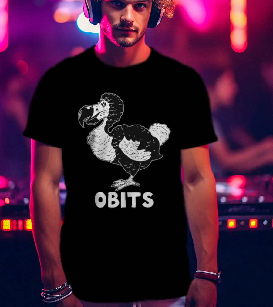 OBITS Dodo Bird Black And White Cartoon T-Shirt