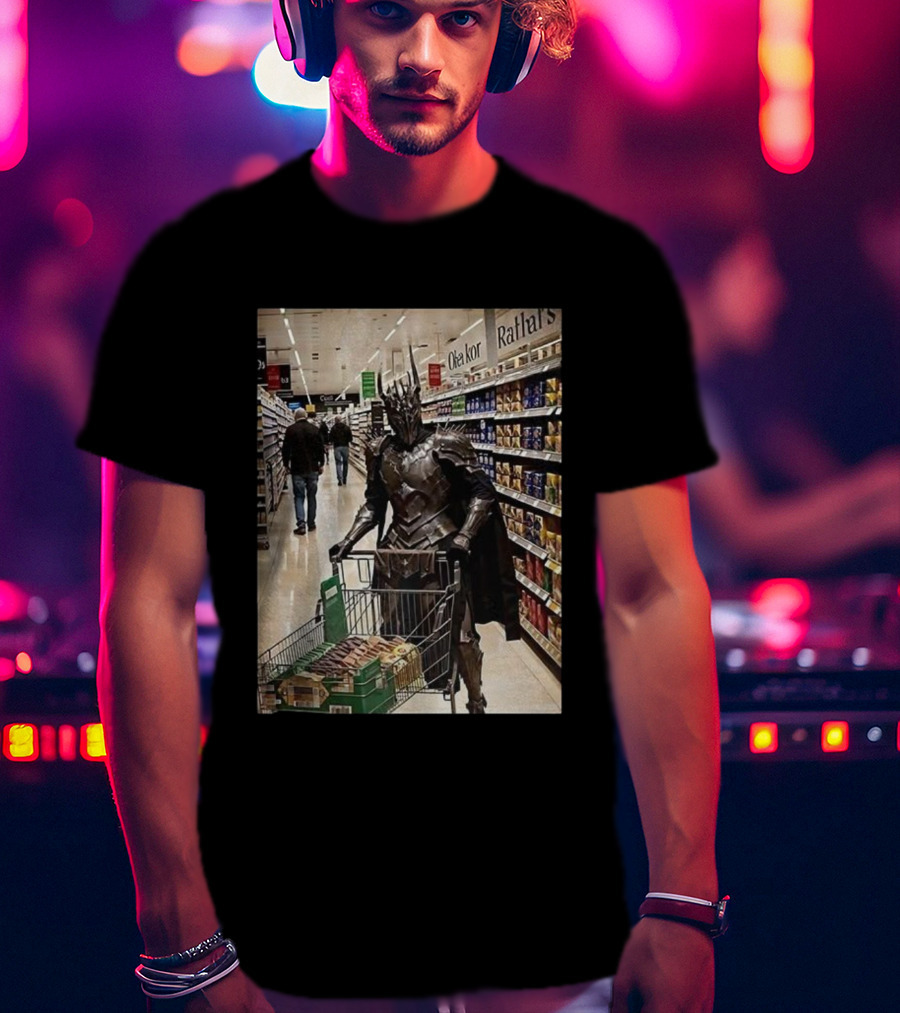 Sauron Shopping Adventure In Grocery Aisle T-Shirt