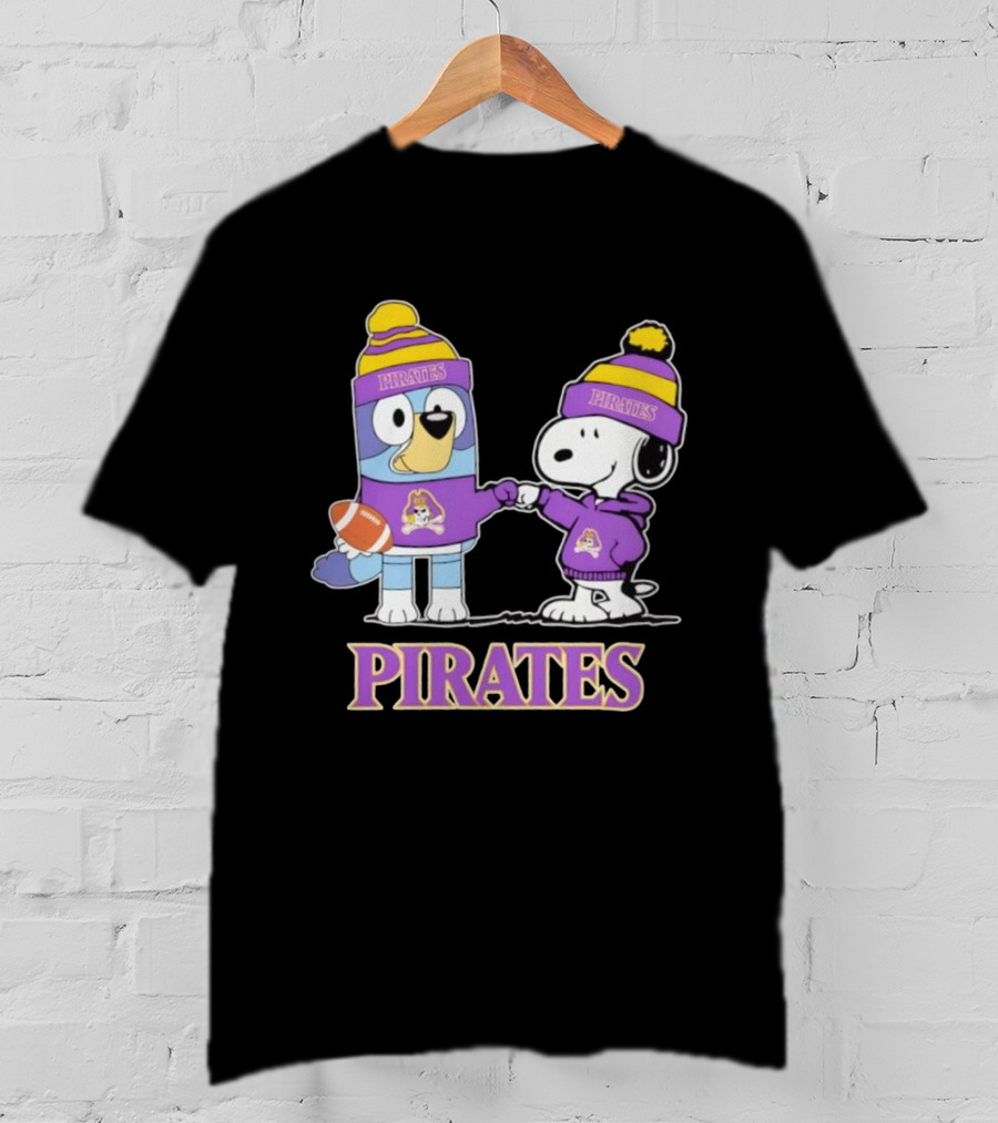 Snoopy Bluey East Carolina Pirates Football Festive Team Spirit T-Shirt