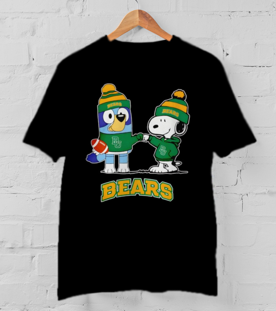 Snoopy Bluey Baylor Bears BU Football Collaboration T-Shirt