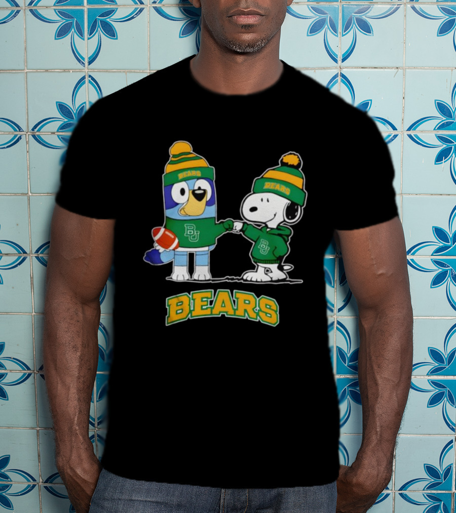 Snoopy Bluey Baylor Bears BU Football Collaboration T-Shirt