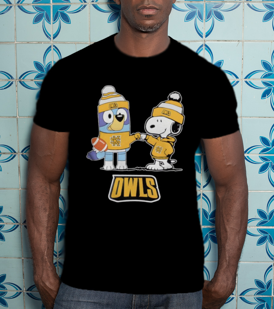 Snoopy Bluey Owls Football Collaboration With SK Logo T-Shirt