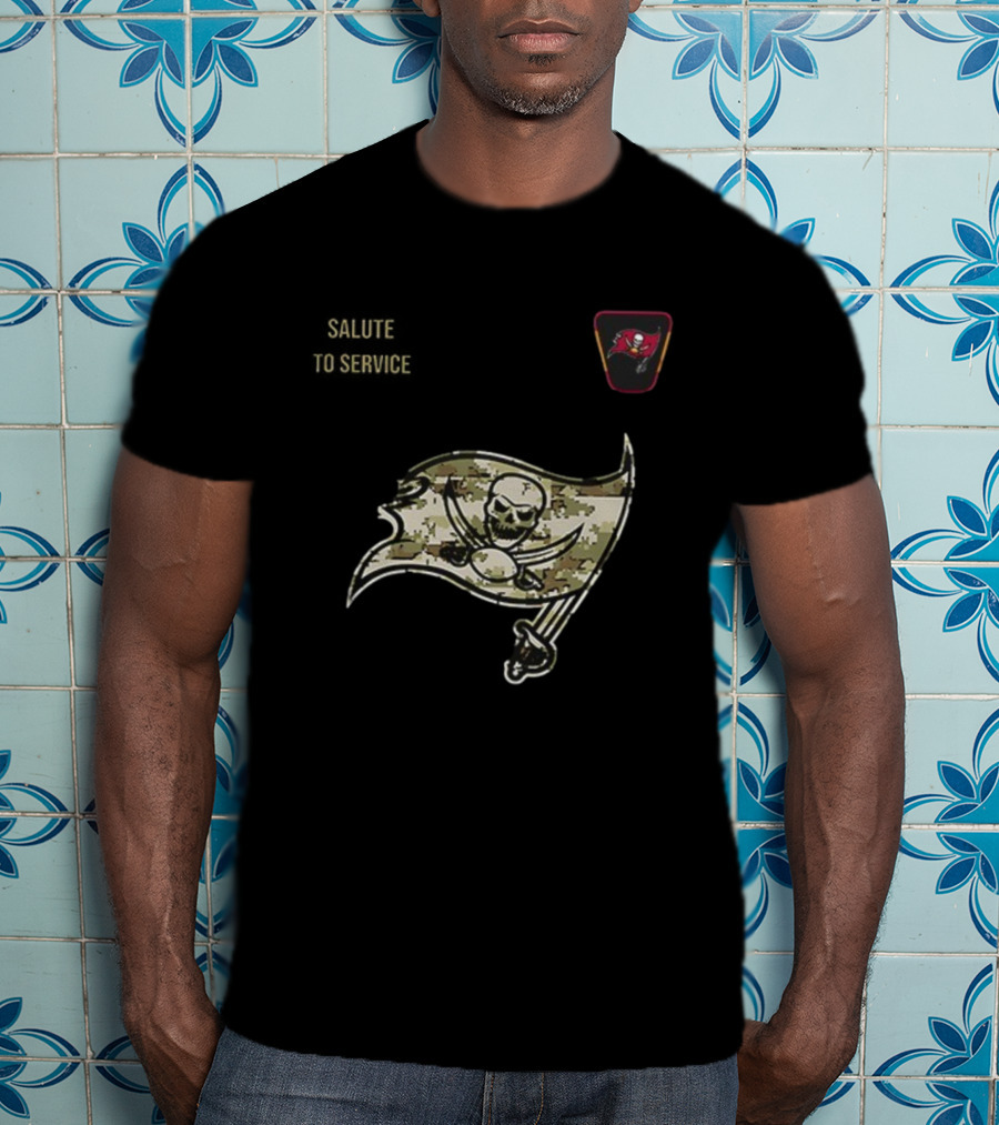 Tampa Bay Buccaneers Salute To Service 2025 Camouflage Flag T-Shirt