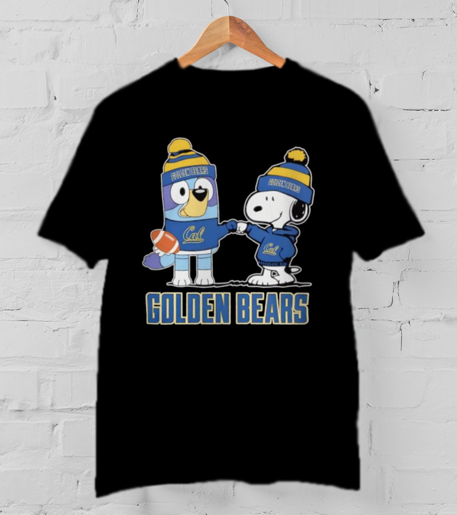 Snoopy Bluey Cal Bear Golden Bears Football Collaboration T-Shirt