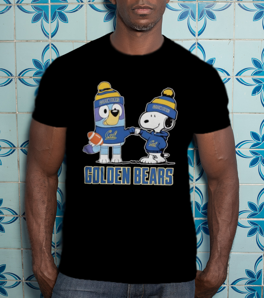 Snoopy Bluey Cal Bear Golden Bears Football Collaboration T-Shirt