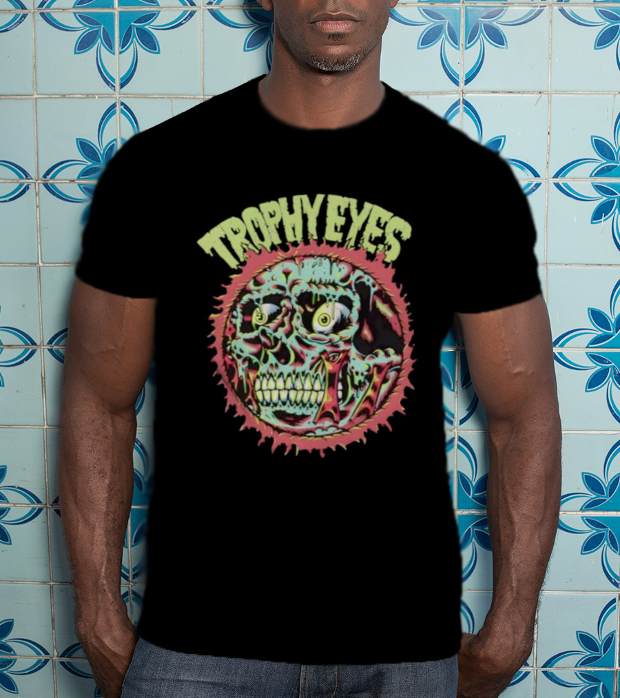 Trophy Eyes Zombie Skull Halloween 2025 T-Shirt