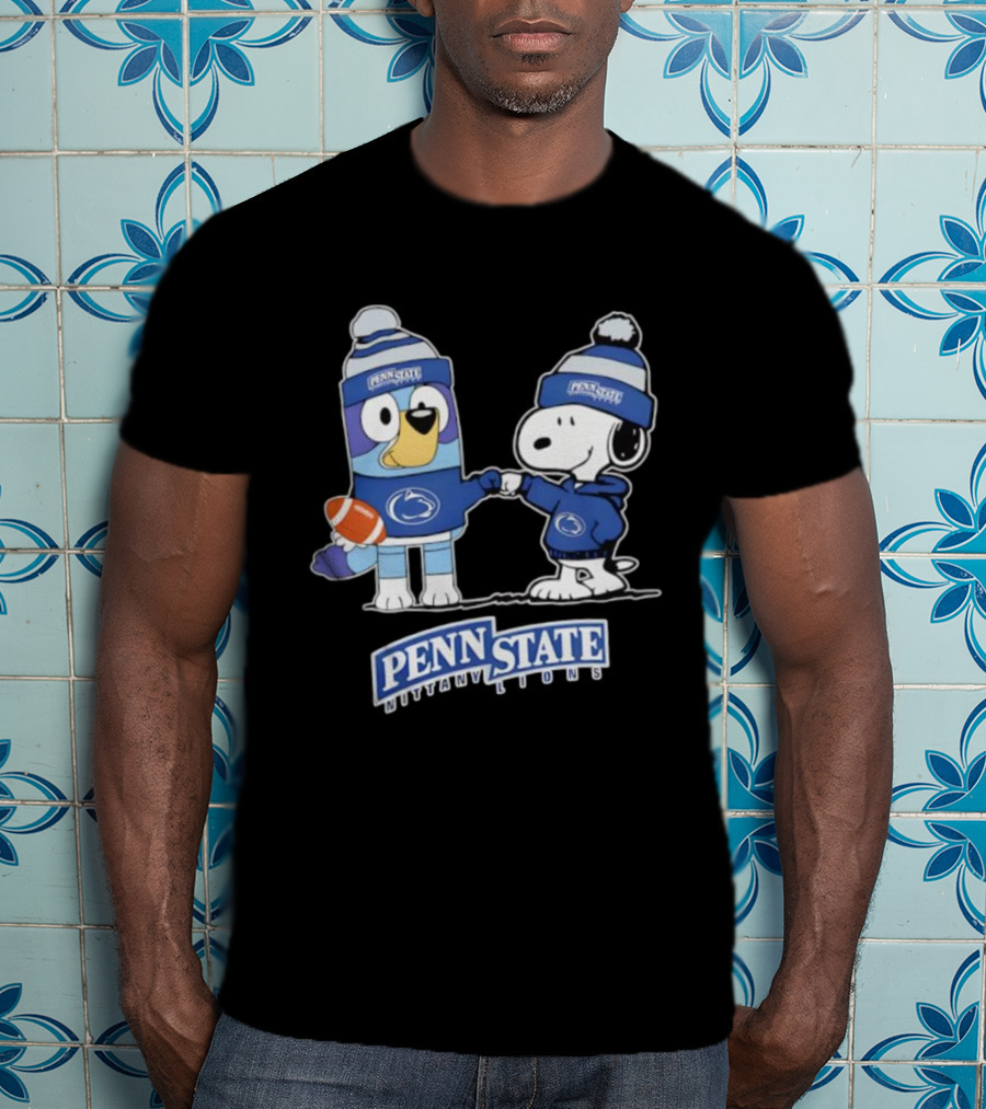 Snoopy Bluey Penn State Nittany Lions Football Collaboration T-Shirt