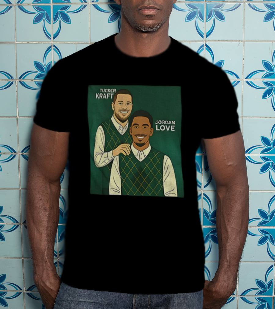 Tucker Kraft Jordan Love Green Bay Packers Step Brothers NFL Cartoon T-Shirt