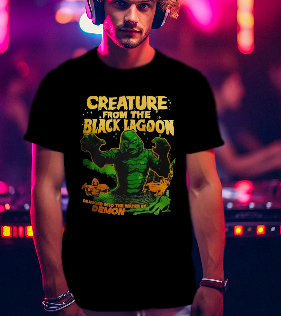 Creature From The Black Lagoon Dragged Into The Water By Demon T-Shirt