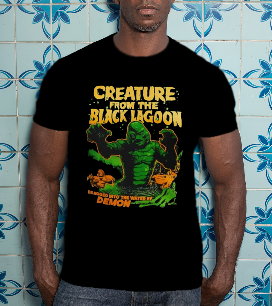Creature From The Black Lagoon Dragged Into The Water By Demon T-Shirt