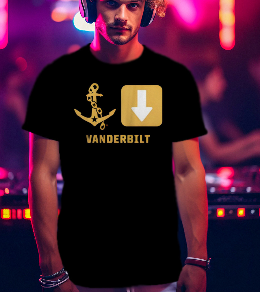 Vanderbilt Commodores Anchor Down Symbols Football Logo T-Shirt