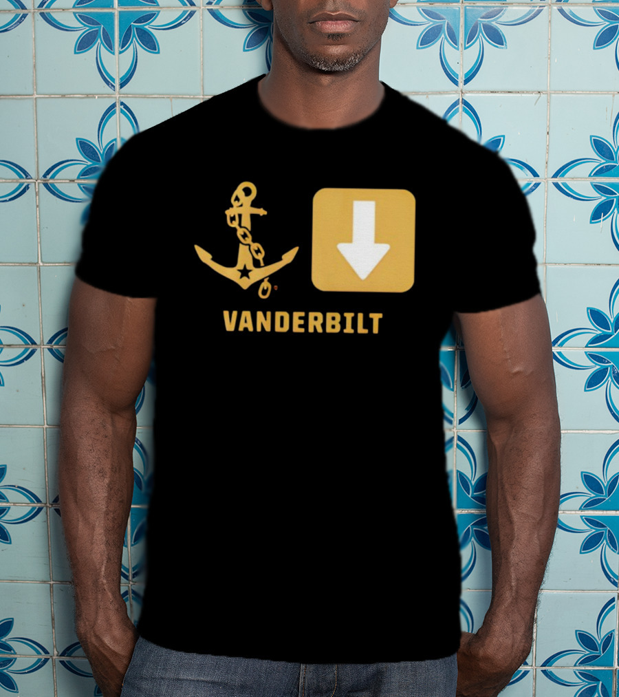 Vanderbilt Commodores Anchor Down Symbols Football Logo T-Shirt