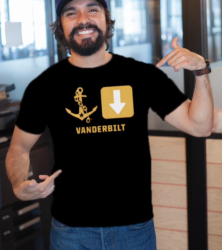 Vanderbilt Commodores Anchor Down Symbols Football Logo T-Shirt