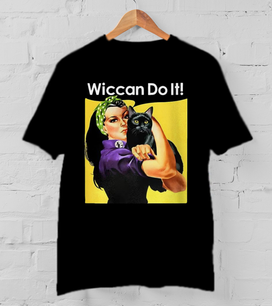 Wiccan Do It Rosie The Riveter Black Cat Magic Empowerment T-Shirt