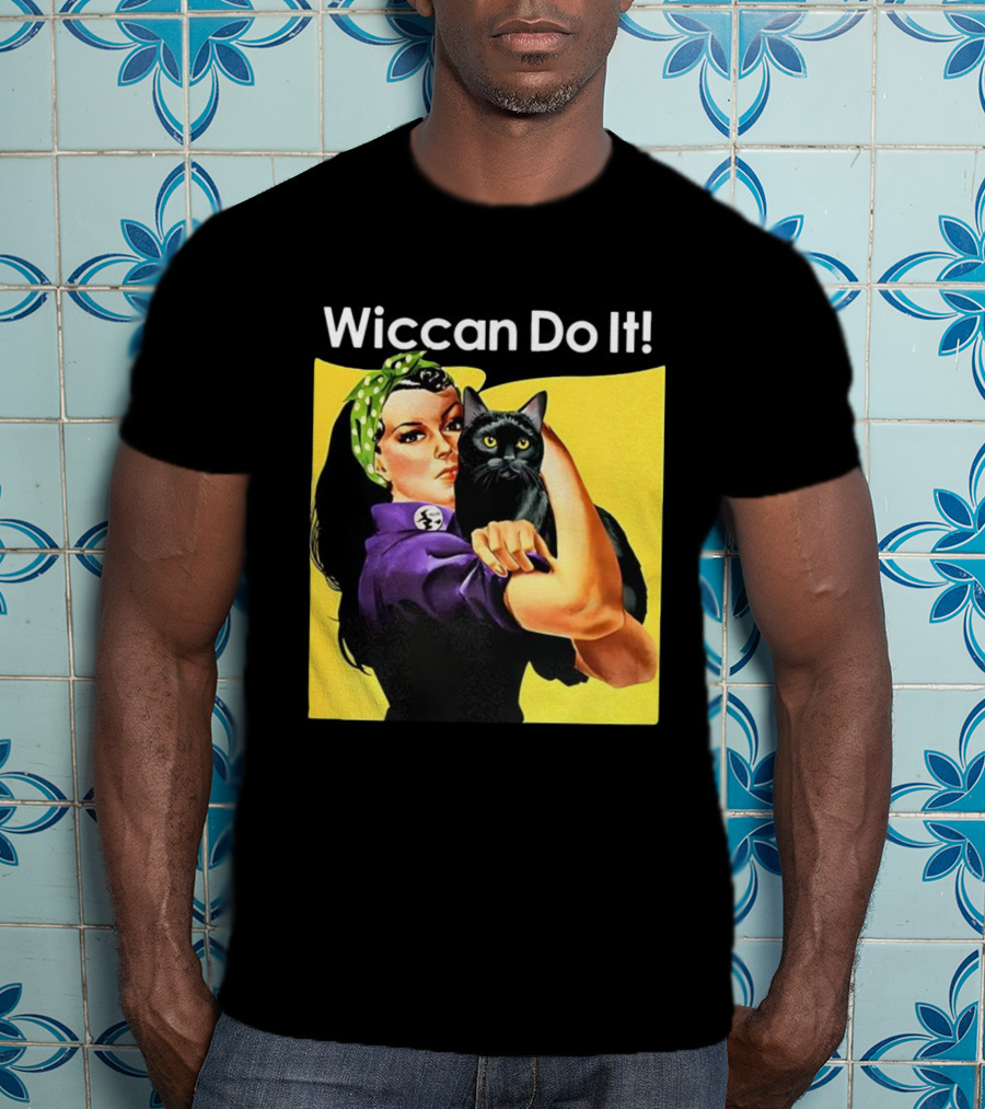 Wiccan Do It Rosie The Riveter Black Cat Magic Empowerment T-Shirt