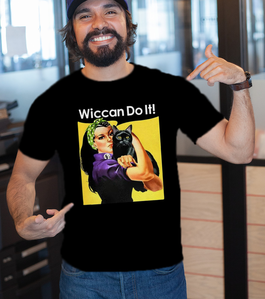 Wiccan Do It Rosie The Riveter Black Cat Magic Empowerment T-Shirt