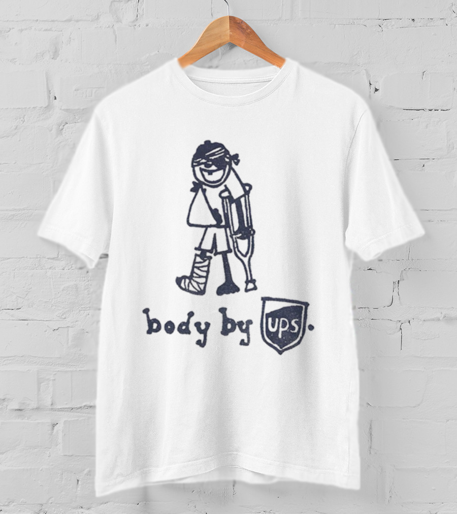Body By UPS Crutches Cast Drawing T-Shirt