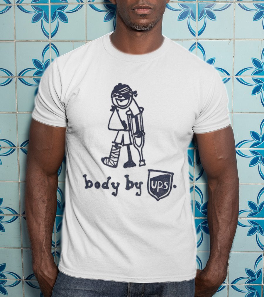 Body By UPS Crutches Cast Drawing T-Shirt