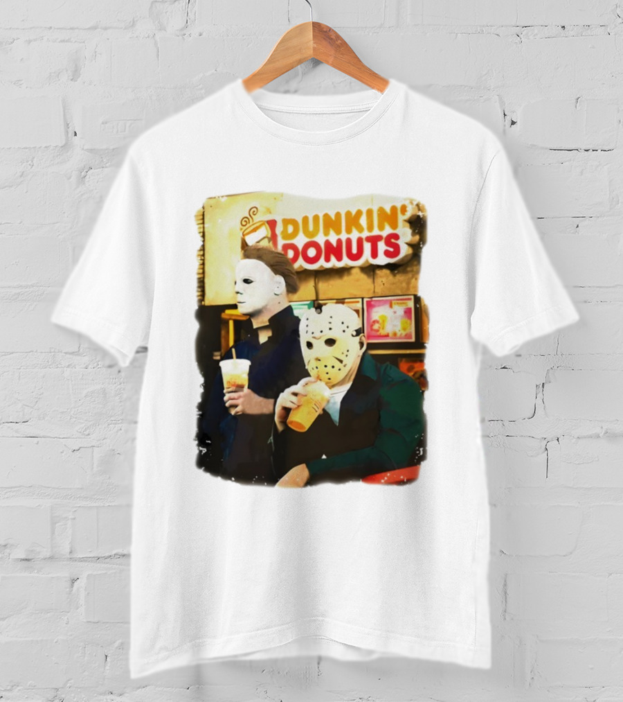 Dunkin Donuts Halloween Michael Jason Horror Movie Funny T-Shirt
