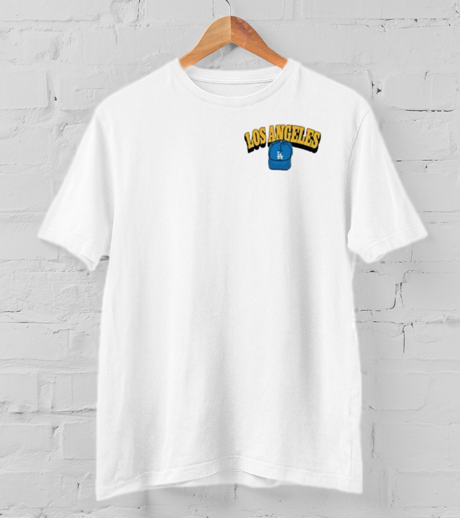 Los Angeles Dodgers LA Cap Shadow Retro Style T-Shirt