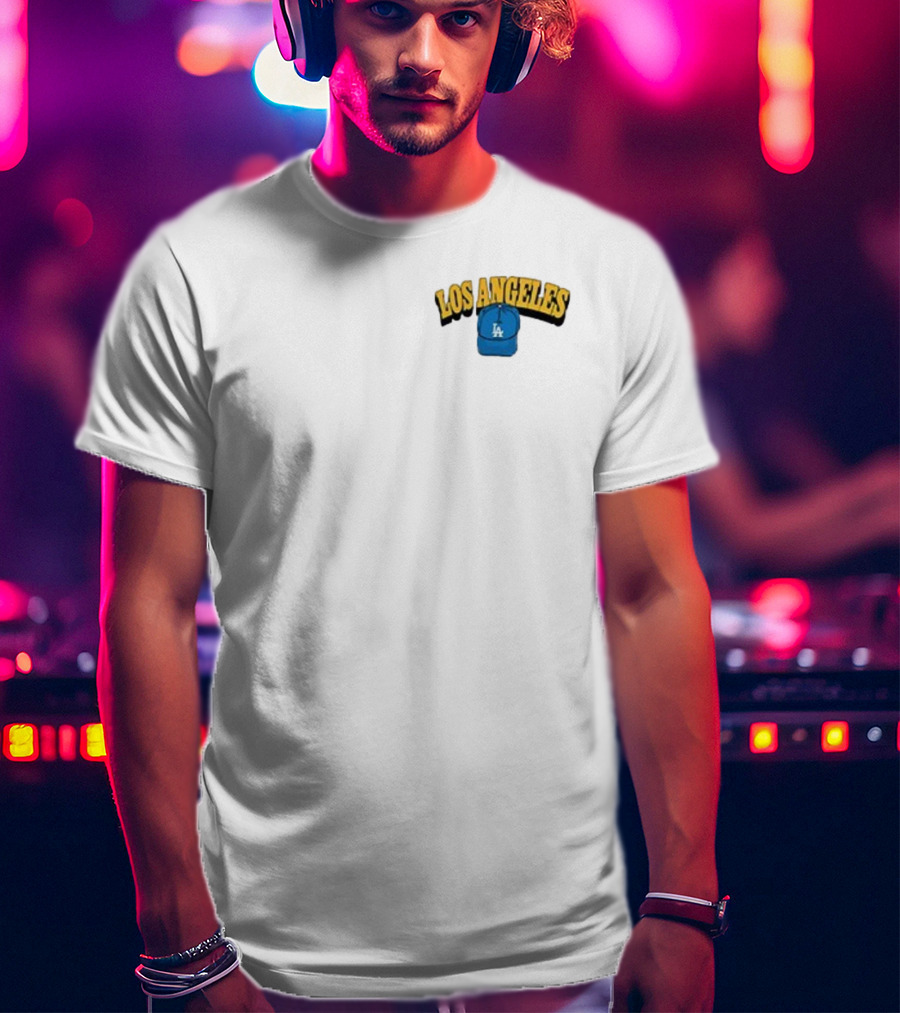 Los Angeles Dodgers LA Cap Shadow Retro Style T-Shirt