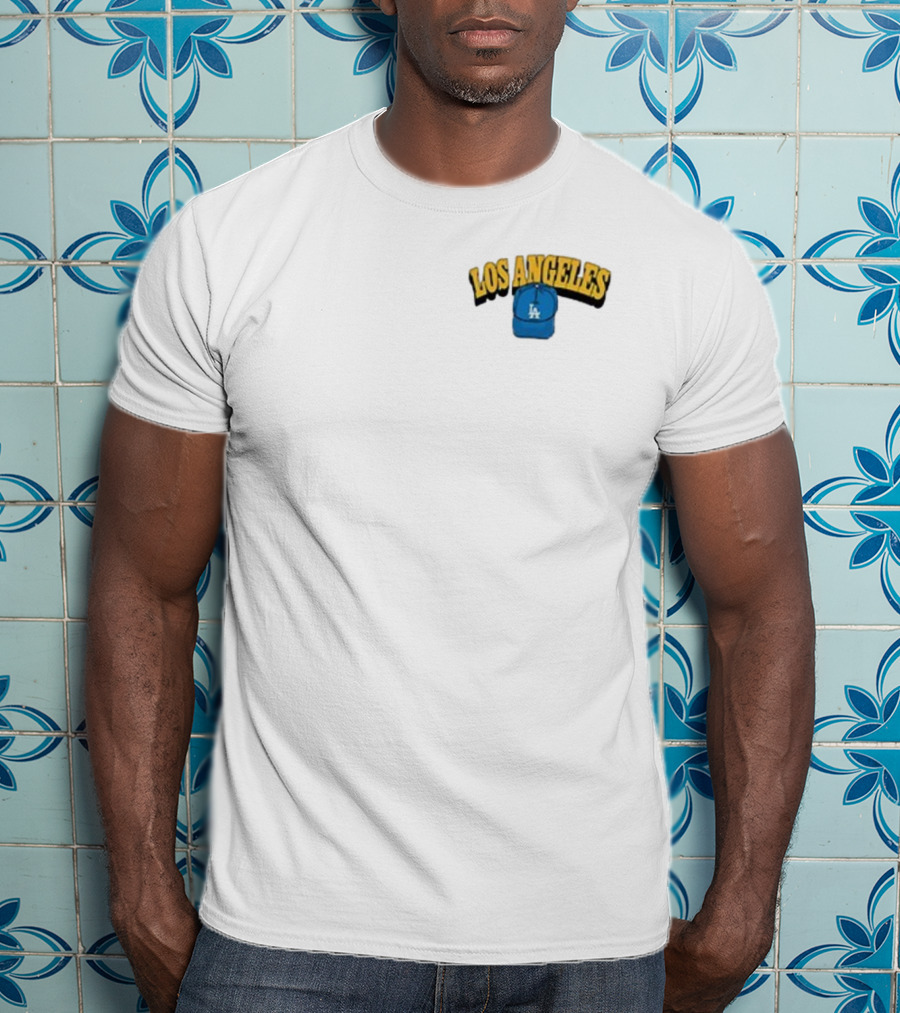 Los Angeles Dodgers LA Cap Shadow Retro Style T-Shirt