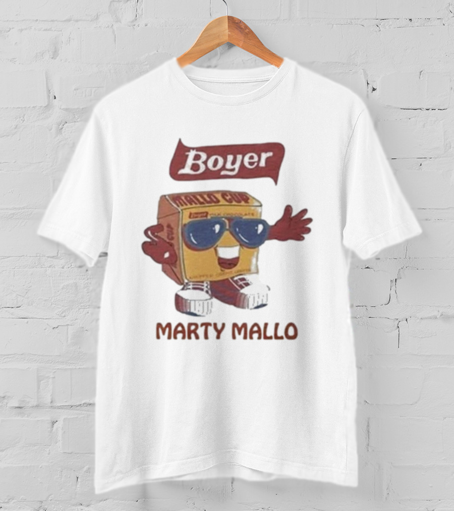 Boyer Mallo Cup Marty Mallo Character With Sunglasses T-Shirt
