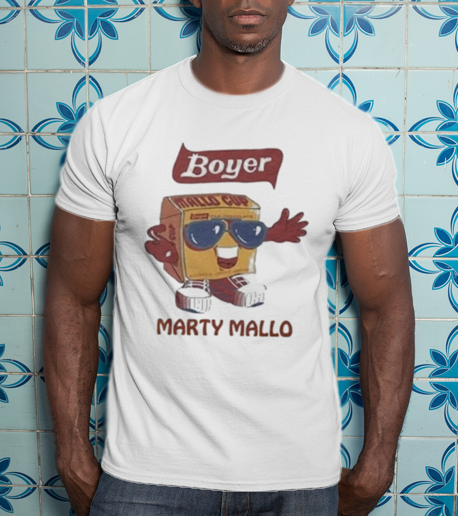 Boyer Mallo Cup Marty Mallo Character With Sunglasses T-Shirt