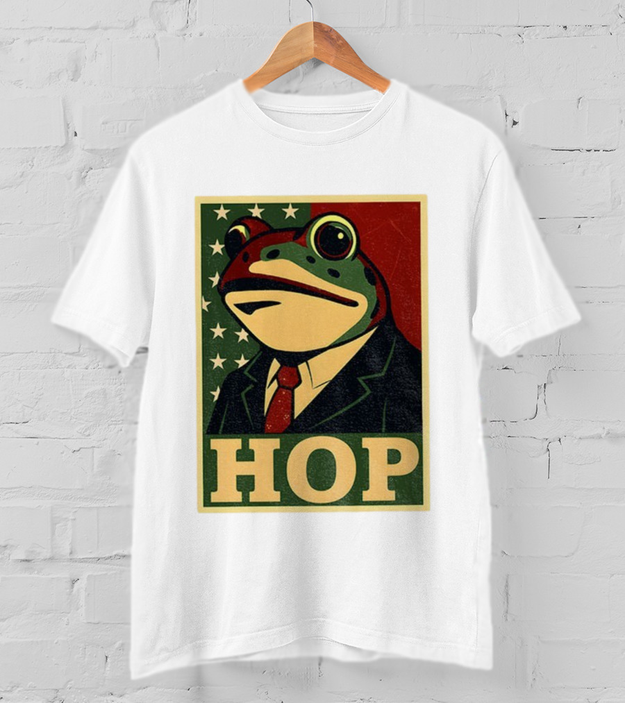 Frog HOP Portland Protest Anti ICE Anti Fascism American Flag T-Shirt