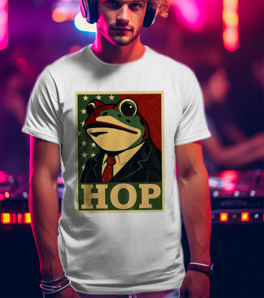 Frog HOP Portland Protest Anti ICE Anti Fascism American Flag T-Shirt