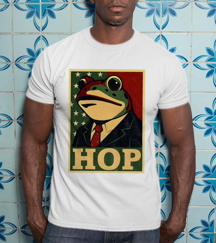 Frog HOP Portland Protest Anti ICE Anti Fascism American Flag T-Shirt